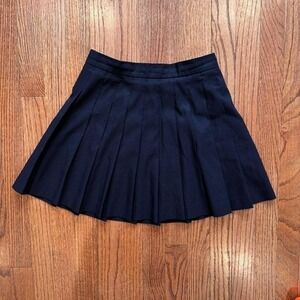 Vintage Black TV Sports Pleated Mini Skirt from the 90s